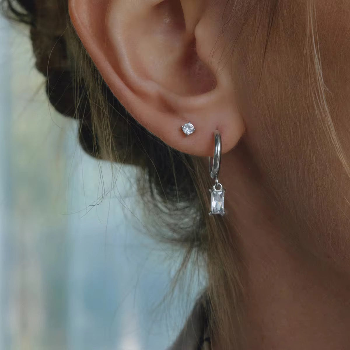 SunKissedBali || Stacking hoops delicate earring stainless steel hand polished shiny jewelry tarnish free waterproof hypoallergenic set stacking earring