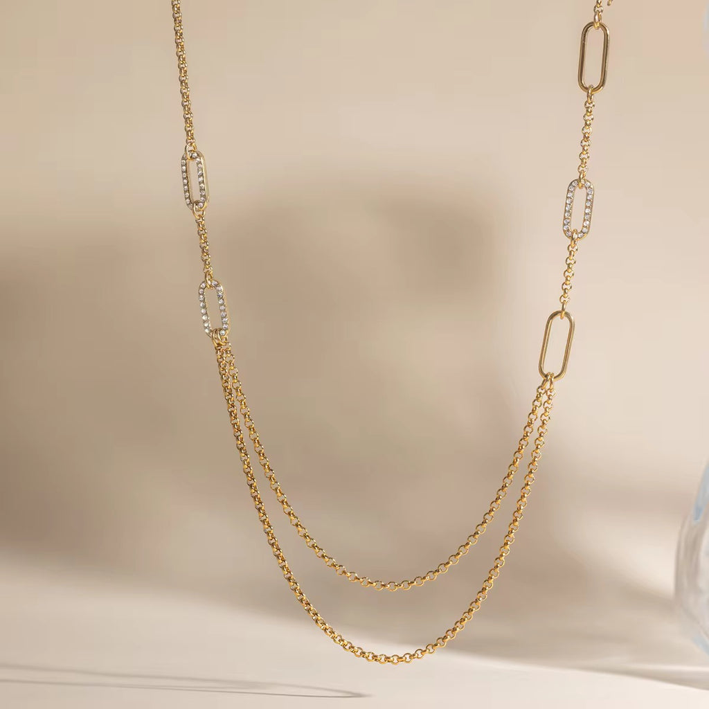 SunKissedBali || Stainless steel Necklace || 18K Gold PVD coated || Hollow O-shaped chain