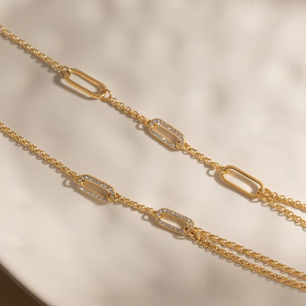 SunKissedBali || Stainless steel Necklace || 18K Gold PVD coated || Hollow O-shaped chain