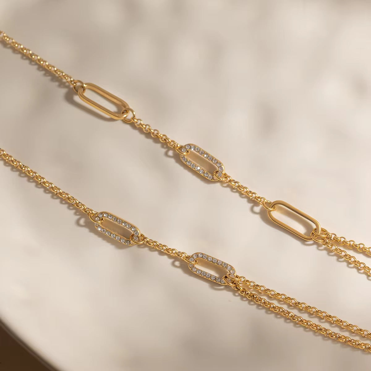 SunKissedBali || Stainless steel Necklace || 18K Gold PVD coated || Hollow O-shaped chain
