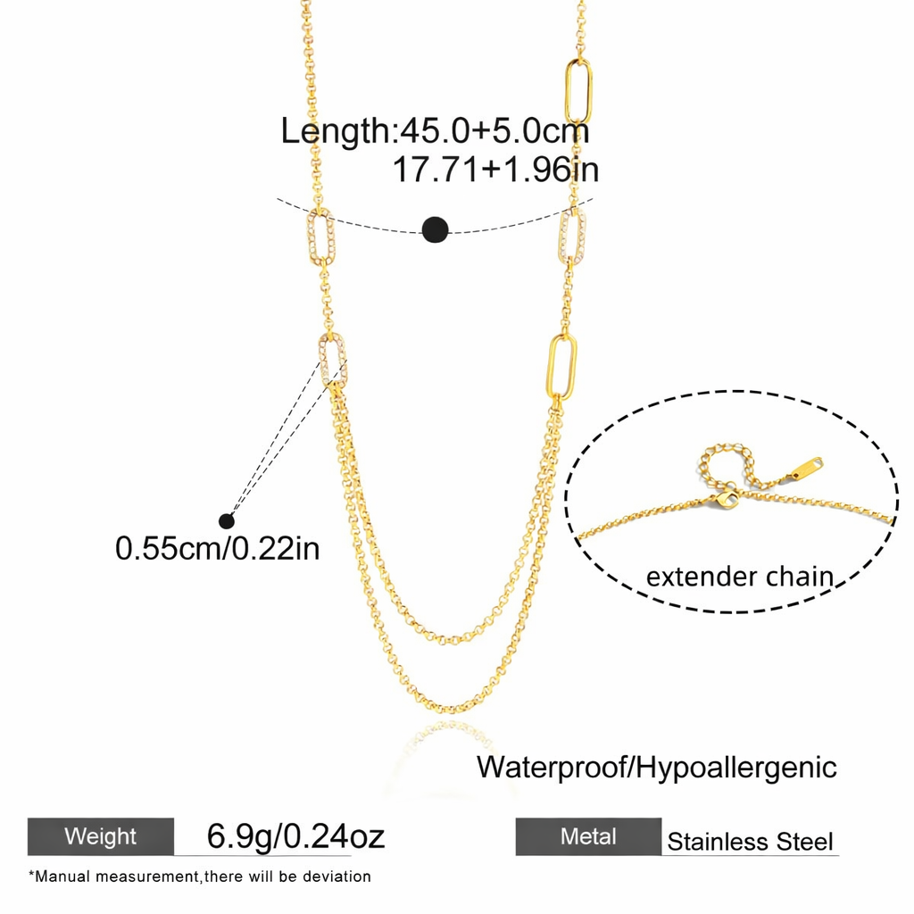 SunKissedBali || Stainless steel Necklace || 18K Gold PVD coated || Hollow O-shaped chain
