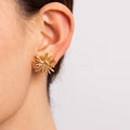 SunKissedBali || Stainless steel 18K gold PVD plated earring high finishing polished || waterproof, tarnish free and hypoallergenic || flower earring || bali