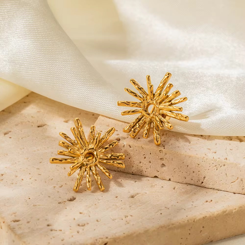 SunKissedBali || Stainless steel 18K gold PVD plated earring high finishing polished || waterproof, tarnish free and hypoallergenic || flower earring || bali