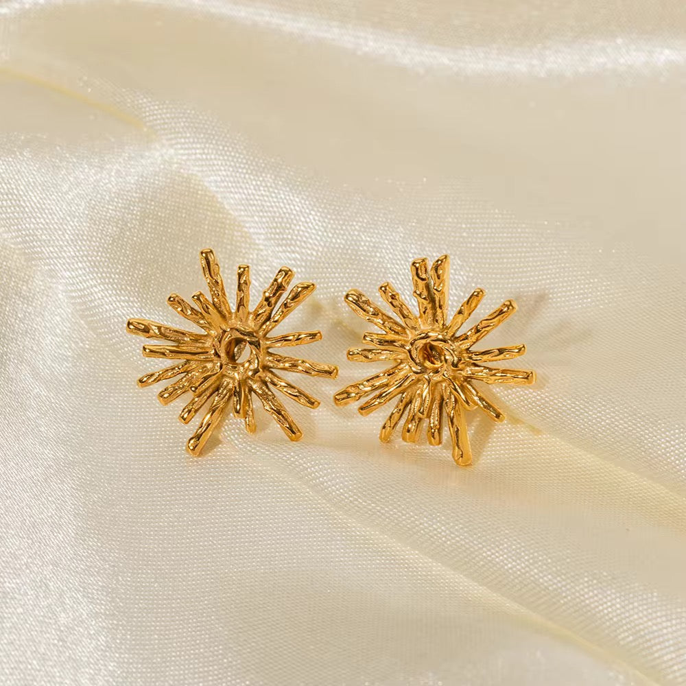 SunKissedBali || Stainless steel 18K gold PVD plated earring high finishing polished || waterproof, tarnish free and hypoallergenic || flower earring || bali