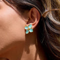 SunKissedBali || Elegant and gracefull enamel stainless steel 18K gold PVD plated earring flower earring waterproof tarnish free and hypoallergenic oily drip enamel earring