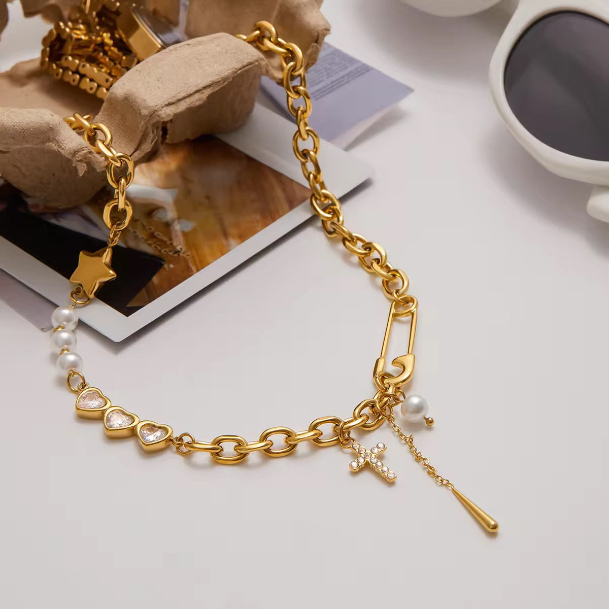SunKissedBali || Elegant exquisite 18K gold multi electro plating stainless steel high quality necklace bold || waterproof, tarnish free & hypoallergenic || bali jewelry