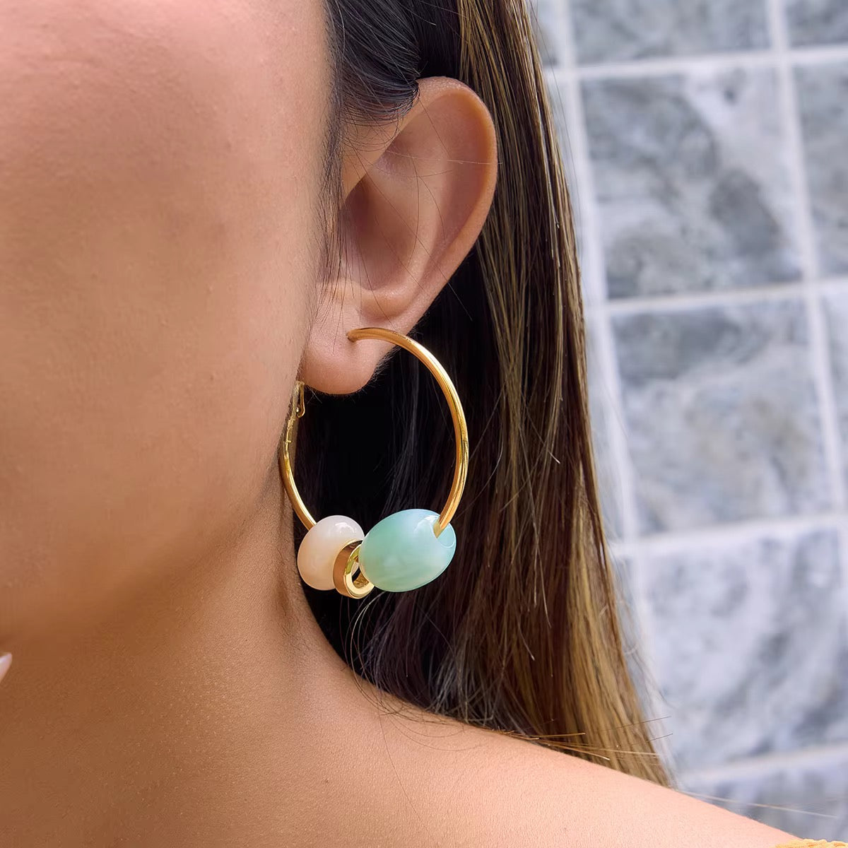 Sun Kissed Bali || Earring || Hoops earring stainless steel 304 vibrant candy color SKB0103334-2