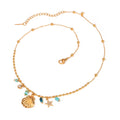 SunKissedBali || High end quality stainless steel 18K gold electro plating necklace beach theme shell ocean turqoise waterproof and tarnish free