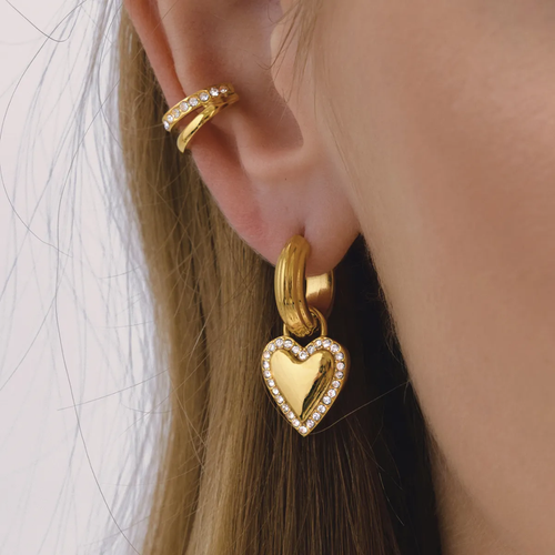 Sun Kissed Bali || Earring || Classic love hoop earring 18K Gold Coated waterproof tarnish free stainless steel jewelry SKB0312237