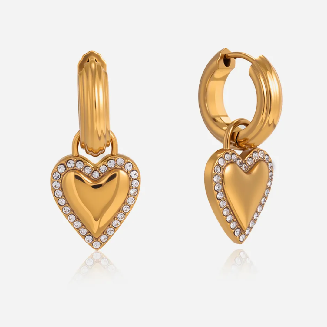 Sun Kissed Bali || Earring || Classic love hoop earring 18K Gold Coated waterproof tarnish free stainless steel jewelry SKB0312237