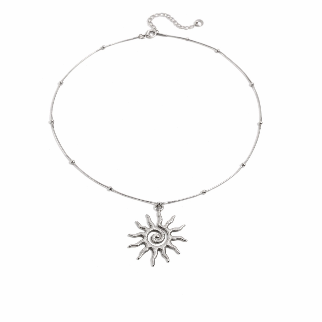 SunKissedBali || Sun aura necklace stainless steel hand polished 18K golf electro plating multiple times waterproof, tarnish free and hypoallergenic