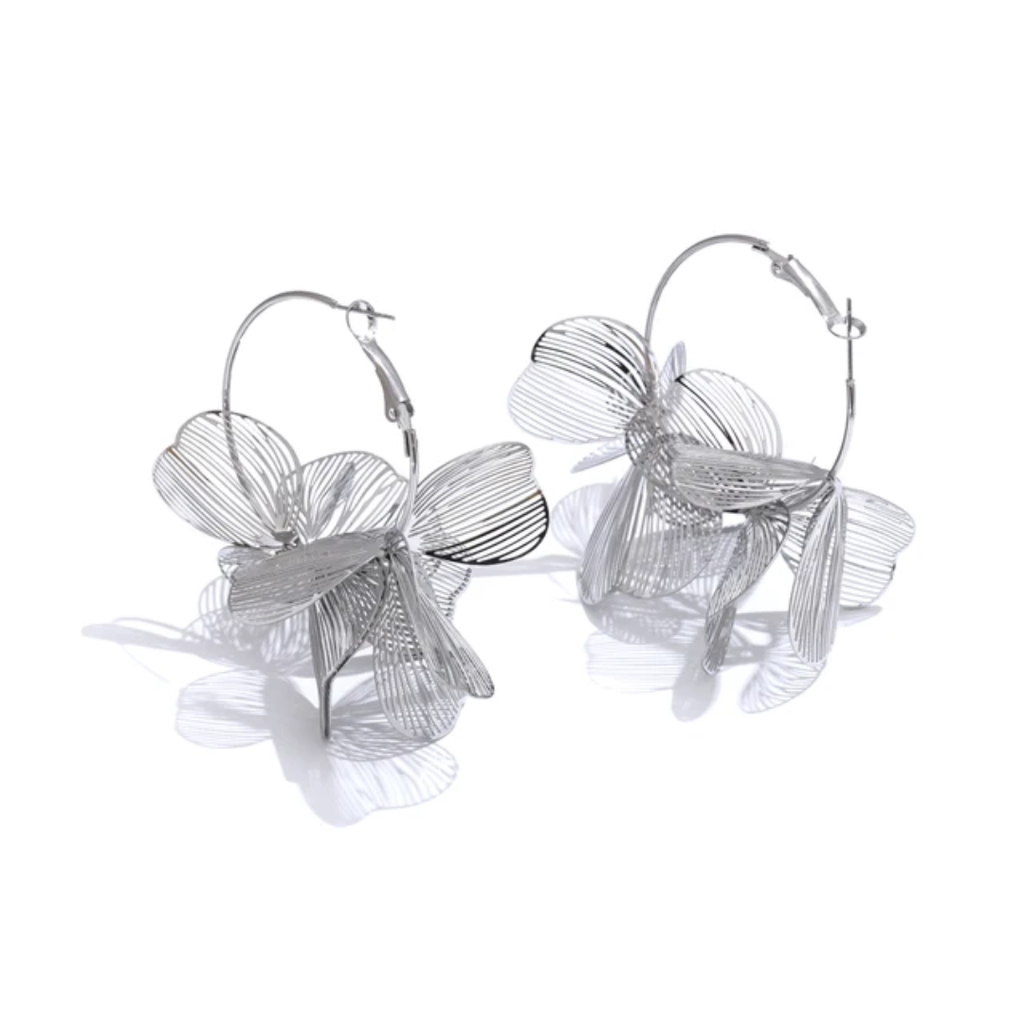 Sun Kissed Bali || Earring || Flower petal hoops earring waterproof tarnish free hypoallergenic jewelry SKB4513A