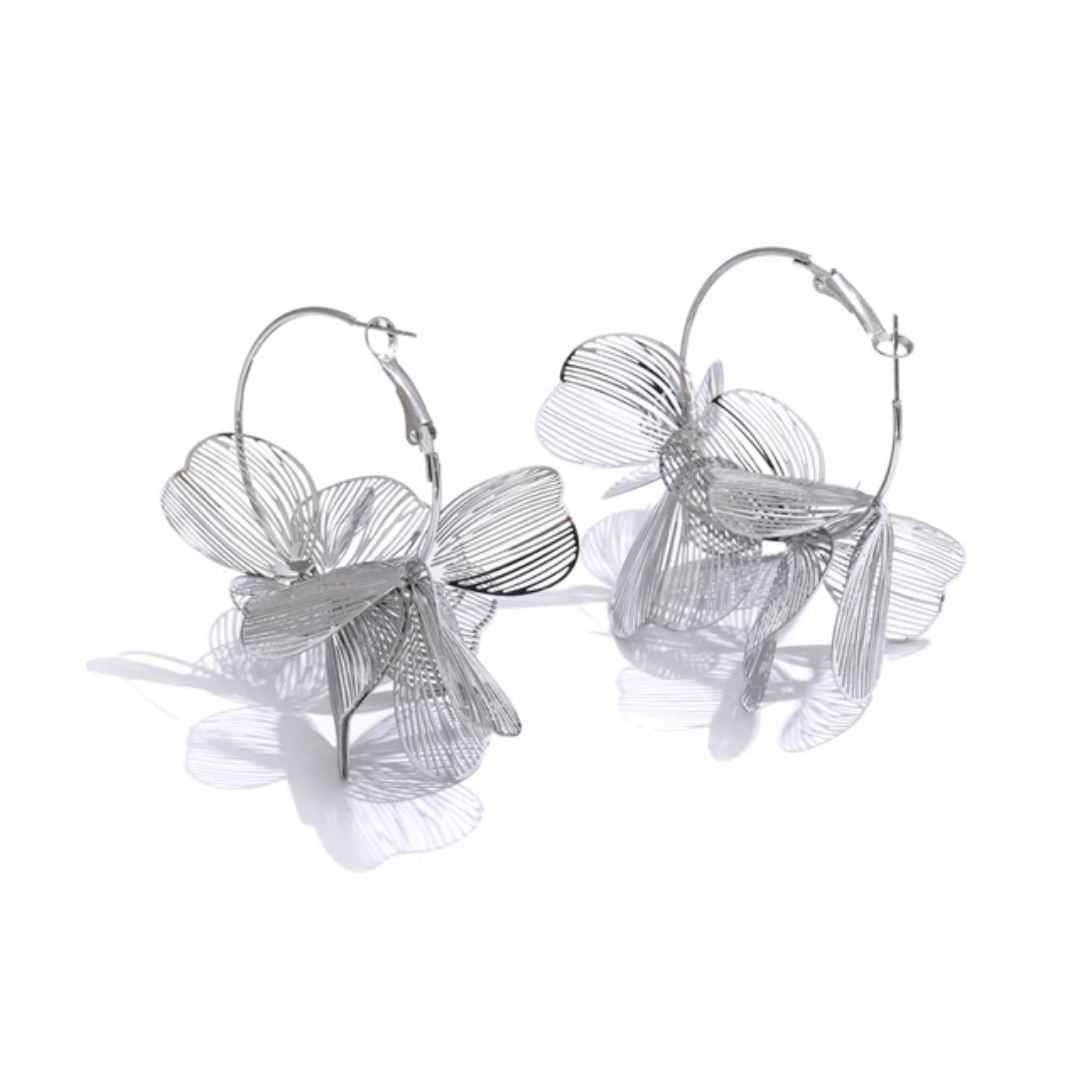 Sun Kissed Bali || Earring || Flower petal hoops earring waterproof tarnish free hypoallergenic jewelry SKB4513A